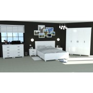 Dormitor Dynasty Alb cu pat 160x200 cm Dormitor Dynasty Alb cu pat 160x200 cm